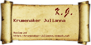 Krumenaker Julianna névjegykártya